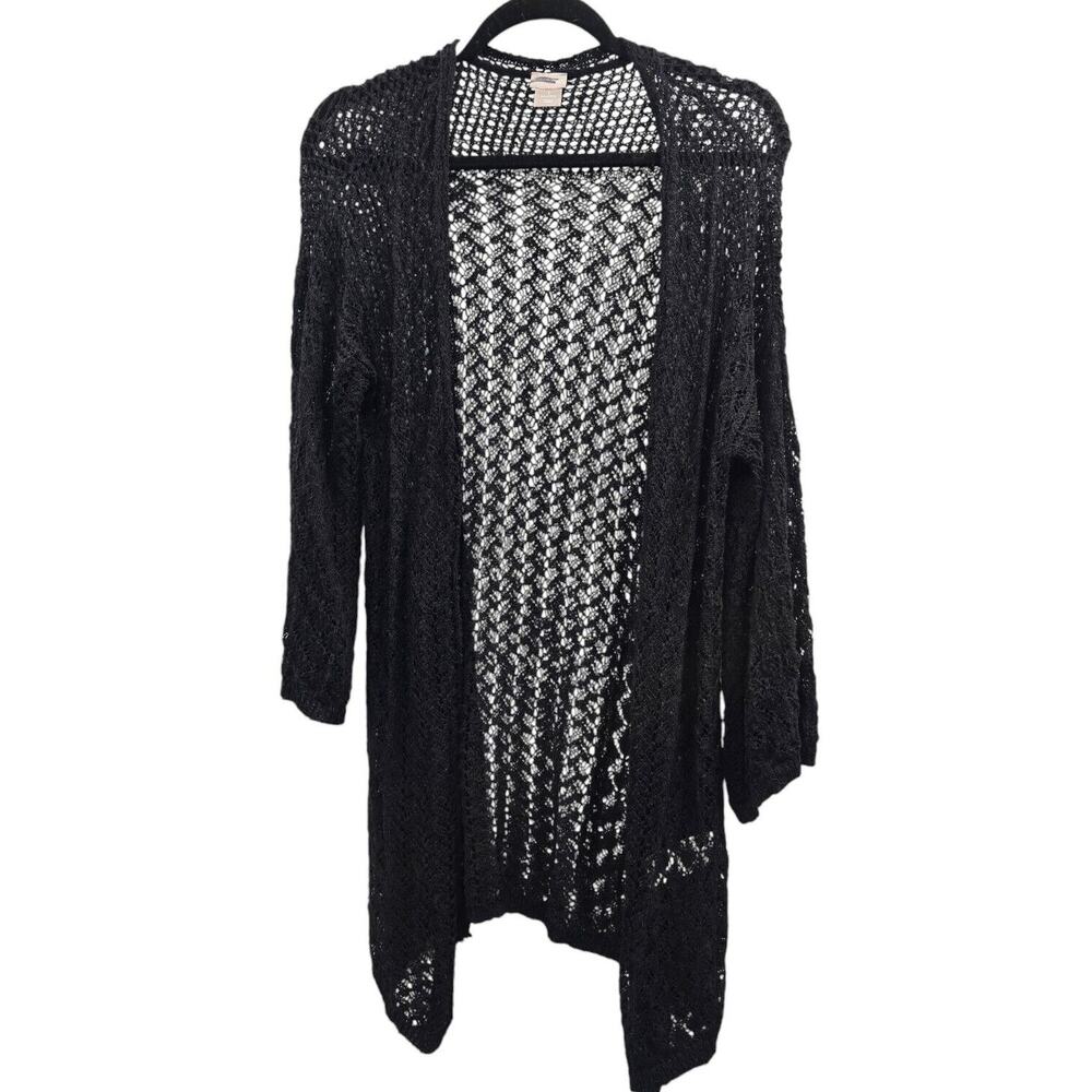Chicos Cardigan Sweater Womens Medium Knit Crochet Normcore Classic 1 Timeless